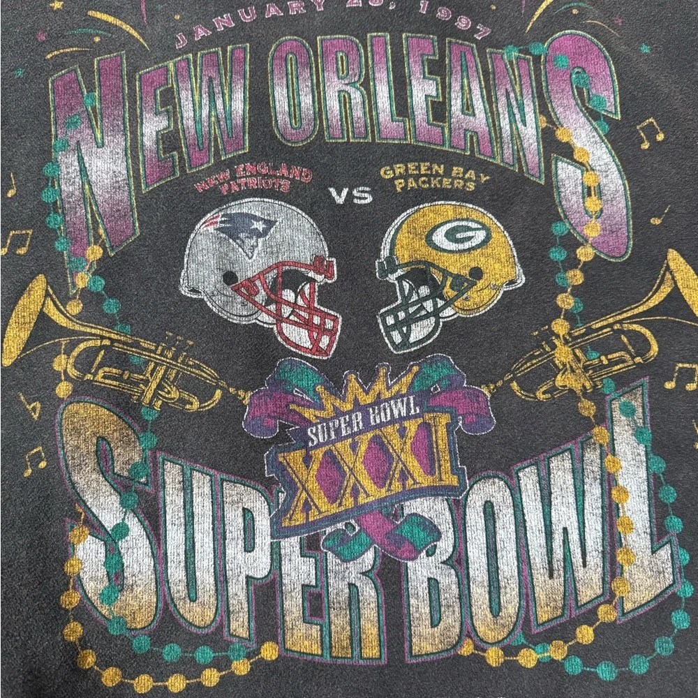 Grey and black vintage 1997 Super Bowl sweatshirt sportswear - Picture 2 of 4